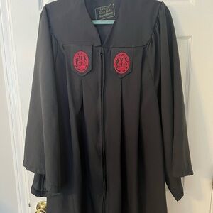 Black Graduation Gown with Garnet Emblems University of SC